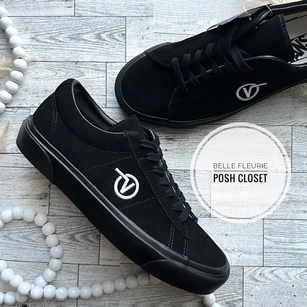 New With Box Vans Anaheim SID DX All Black Suede Low Top Lace Up Shoes